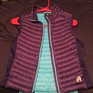 purple and blue Winter vest